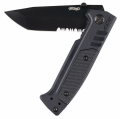 Nóż Walther PDP Tanto czarny, ząbkowany, składany