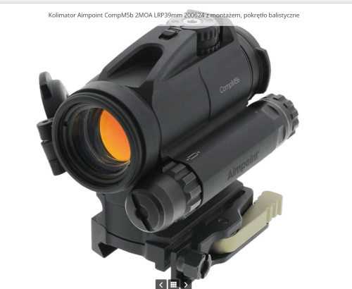 Kolimator Aimpoint CompM5b 2MOA LRP39mm 200624 z montażem, pokrętło balistyczne